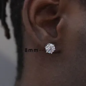 Women Fashion Simple Six-Claw Zircon Earrings Fashion Commuter Geometry