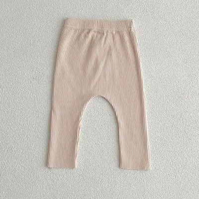 Kids Baby Boys Girls Casual Basic Solid Color Stripe Leggings Pants