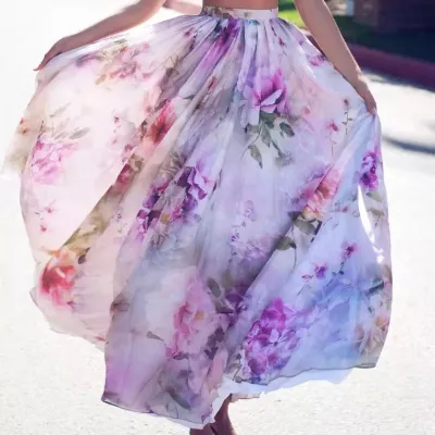Women Fashion Bohemian Floral Print Skirt