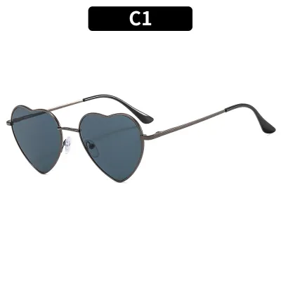 Women Fashion Y2K Metal Heart Shaped Sunglasses