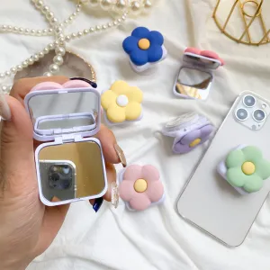 Small Fresh Air Floral Mobile Phone Airbag Bracket Adhesive Retractable Flip Mirror Portable Phone Holder