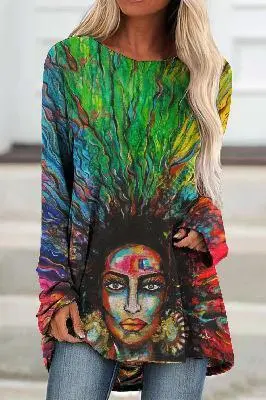 Valentine Day Women Fashion Creative Plaid Heart Graphic Long Sleeve T-Shirt