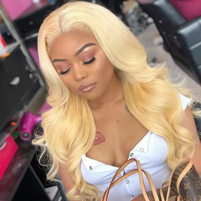 Women's Exotic Middle Big Wave Light Gold Long Curly Wig