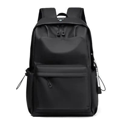 Men Fashion Casual Commuter Solid Nylon Backpack Bag