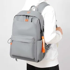 Men Fashion Casual Commuter Solid Nylon Backpack Bag
