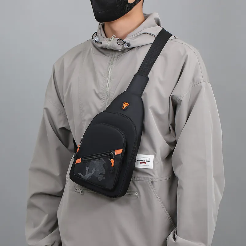 Men Fashion Casual Basic Commuter Camouflage Nylon Chest Bag