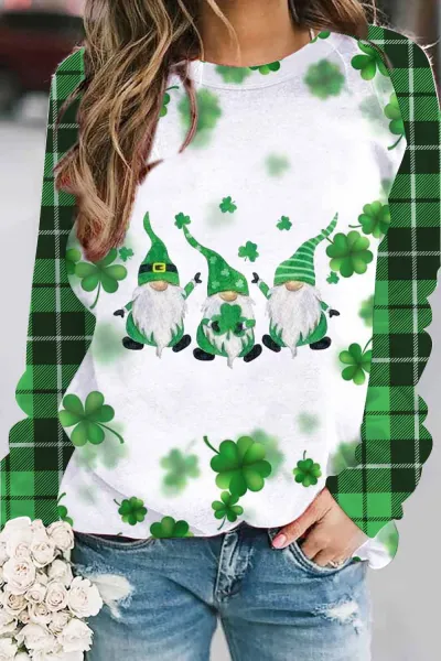 Mardi Gras Women Mask Hat Graphic Print Crewneck Long Sleeve Sweatshirt