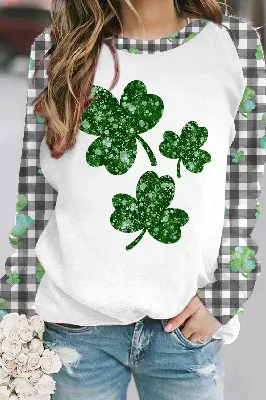 Mardi Gras Women Mask Hat Graphic Print Crewneck Long Sleeve Sweatshirt