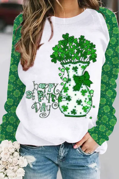 Mardi Gras Women Mask Hat Graphic Print Crewneck Long Sleeve Sweatshirt