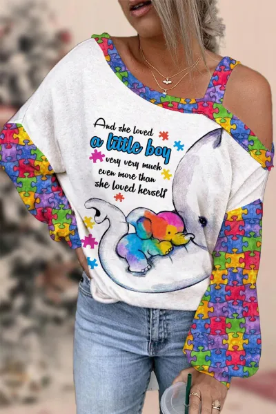 Mardi Gras Women Yellow Green Purple Tricolor Letter Mask Print Shoulder Long Sleeve Sweatshirt