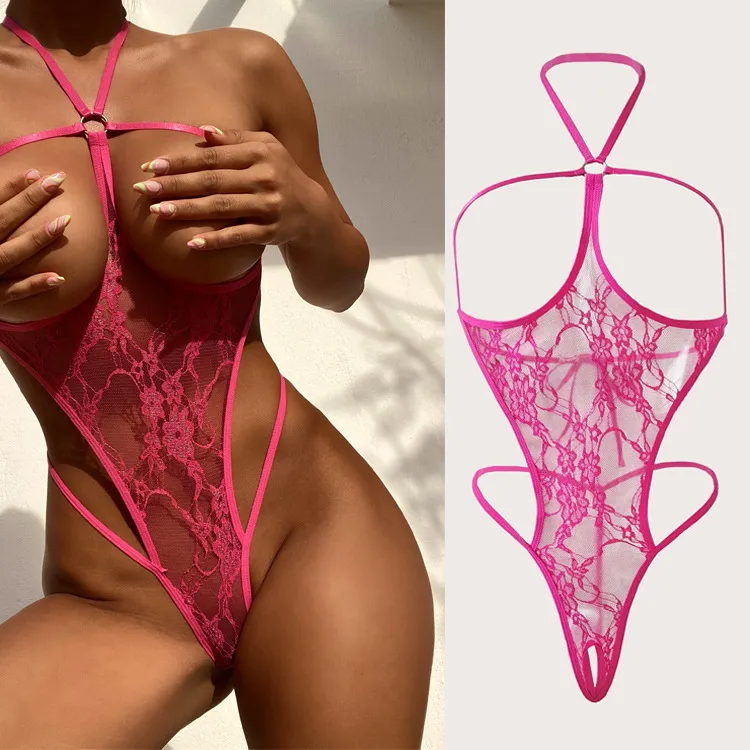 Women Sexy Lace Hollow Perspective Bra Set