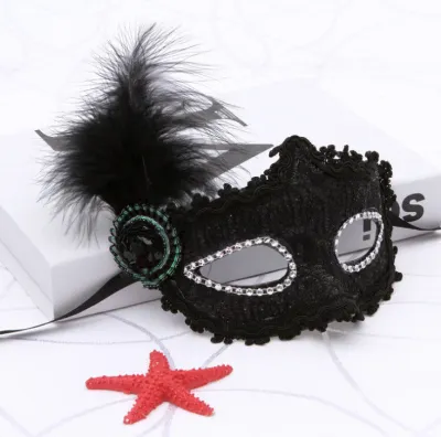 Mardi Gras Frozen Lace Feather Masquerade Party Princess Adult Fox Mask