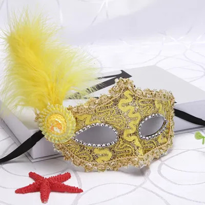 Mardi Gras Frozen Lace Feather Masquerade Party Princess Adult Fox Mask