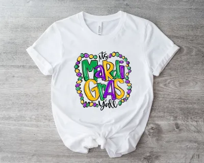 Casual Women New Orleans Mardi Gras Nightcap Alphabet Letter Print T-Shirt
