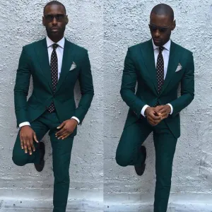 Men Light Business Slim Fit Suit with Flat Barge Collar