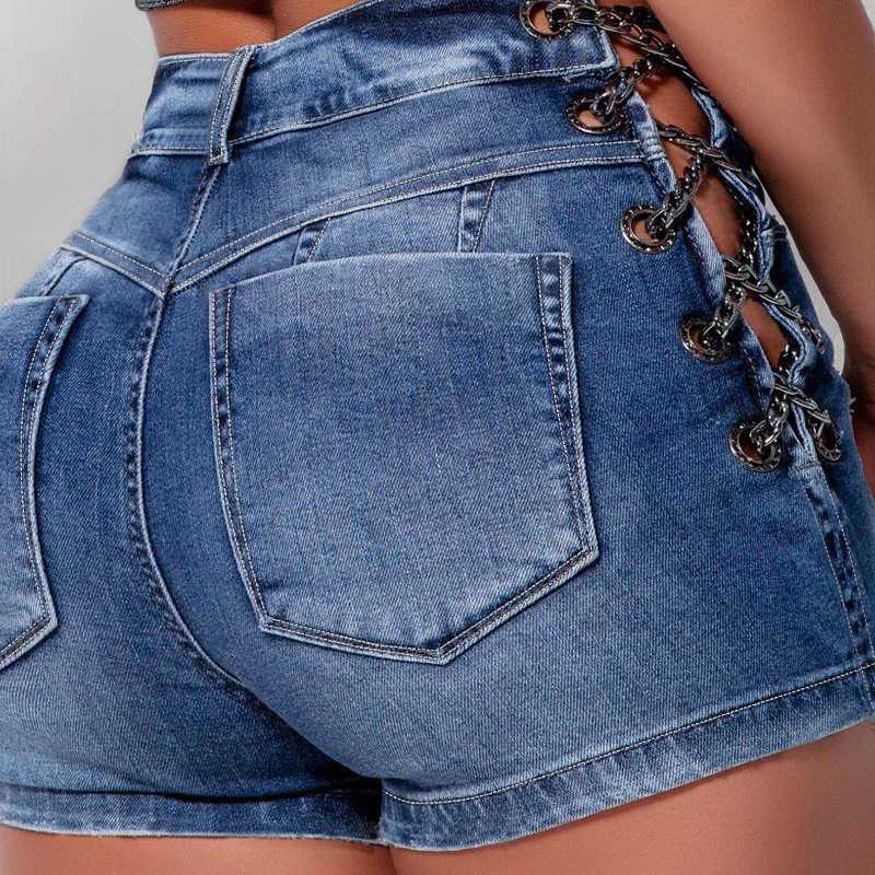 【U LAN】Cutting Waist Shorts Denim Pants Cutting Waist Shorts Denim Pants - ULAN | 60% - Asian
