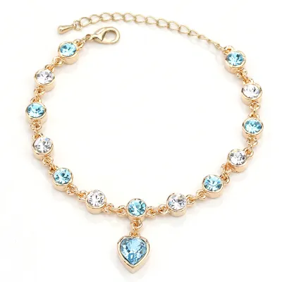 Fashion Heart-Shaped Rhinestone Bracelet for Women