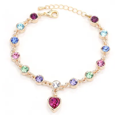 Fashion Heart-Shaped Rhinestone Bracelet for Women