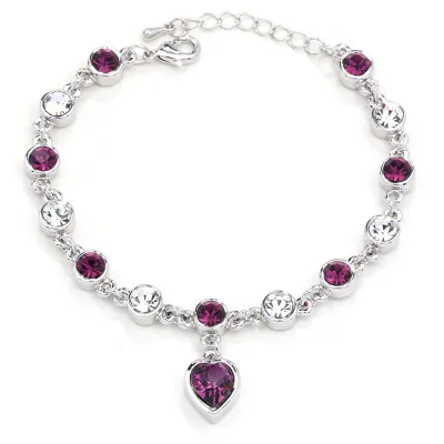 Fashion Heart-Shaped Rhinestone Bracelet for Women