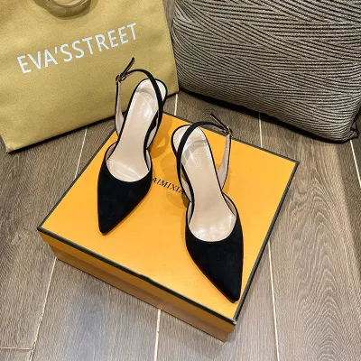 Women Fashion Solid Color Pointed Toe High Heeled Sandals