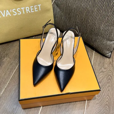 Women Fashion Solid Color Pointed Toe High Heeled Sandals