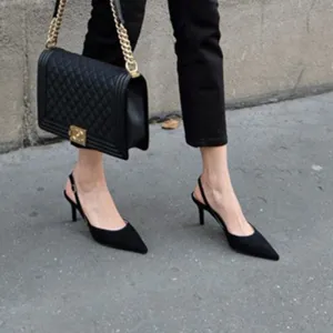 Women Fashion Solid Color Pointed Toe High Heeled Sandals
