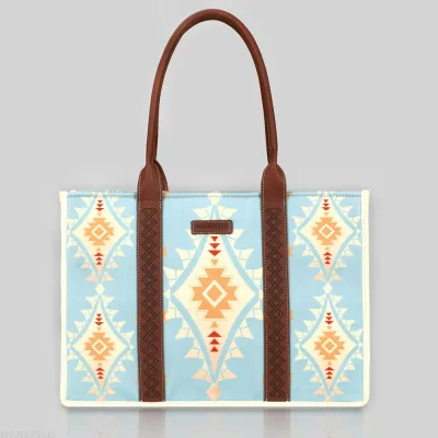 Boho Canvas Women Shoulder Tote Bag with Zipper