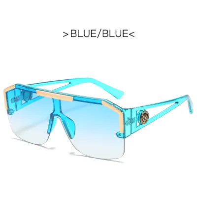 Large Frame Lion Head Hollow Design One Piece Sunglasses