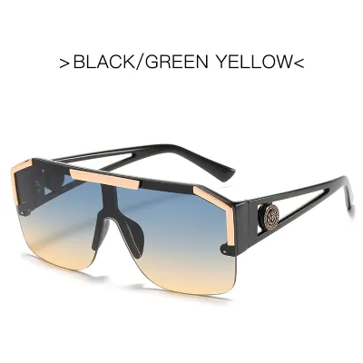 Large Frame Lion Head Hollow Design One Piece Sunglasses