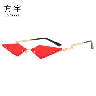 Fashion Frameless Men Women Triangle Metal Y2k Street Sunglasses