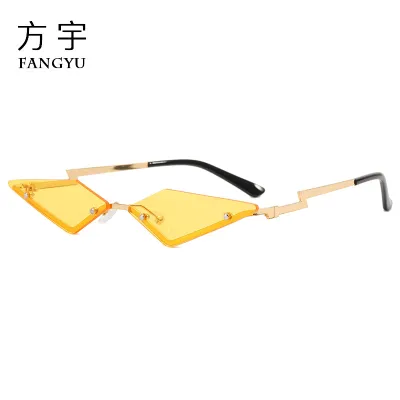 Fashion Frameless Men Women Triangle Metal Y2k Street Sunglasses