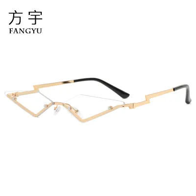 Fashion Frameless Men Women Triangle Metal Y2k Street Sunglasses