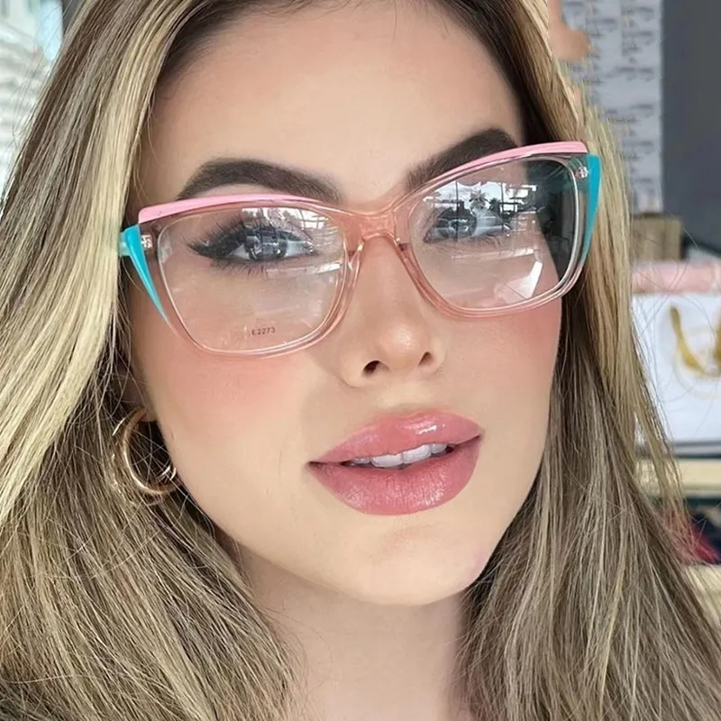 Cat Eye Color Matching Anti-Blue Light TR90 Eyewear Frame Literature Retro Butterfly