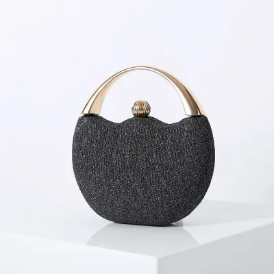 Women Fashion Creative Arc Bright Powder Portable Evening Clutch Bag