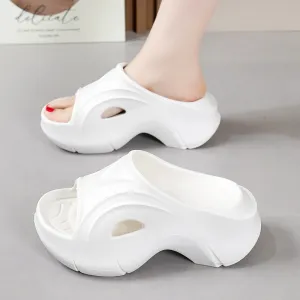 Women Casual Fashion Plus Size Thick-Soled Muffin Slippers