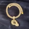 Gold Vertical Middle Finger Expression Necklace