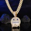 Gold Ice Face Expression Necklace