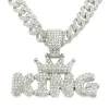 Silver (Crown Letter)-With 5525 50Cm Cuban Chain