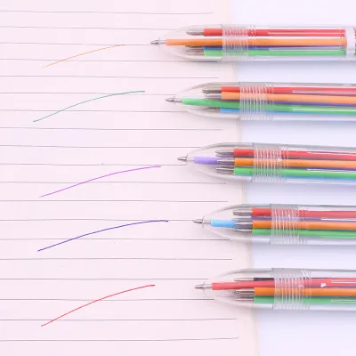 Creative Multi-Functional 6 Color Press Ballpoint Pen Bullet Tip 0.5 Stationery