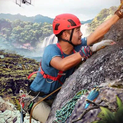 Casco de alpinismo de rescate de cueva de sombrero de escalada ligero al aire libre con gafas