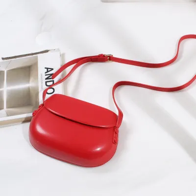 Women Fashion Simple Solid Color Mini Flap Crossbody Bag