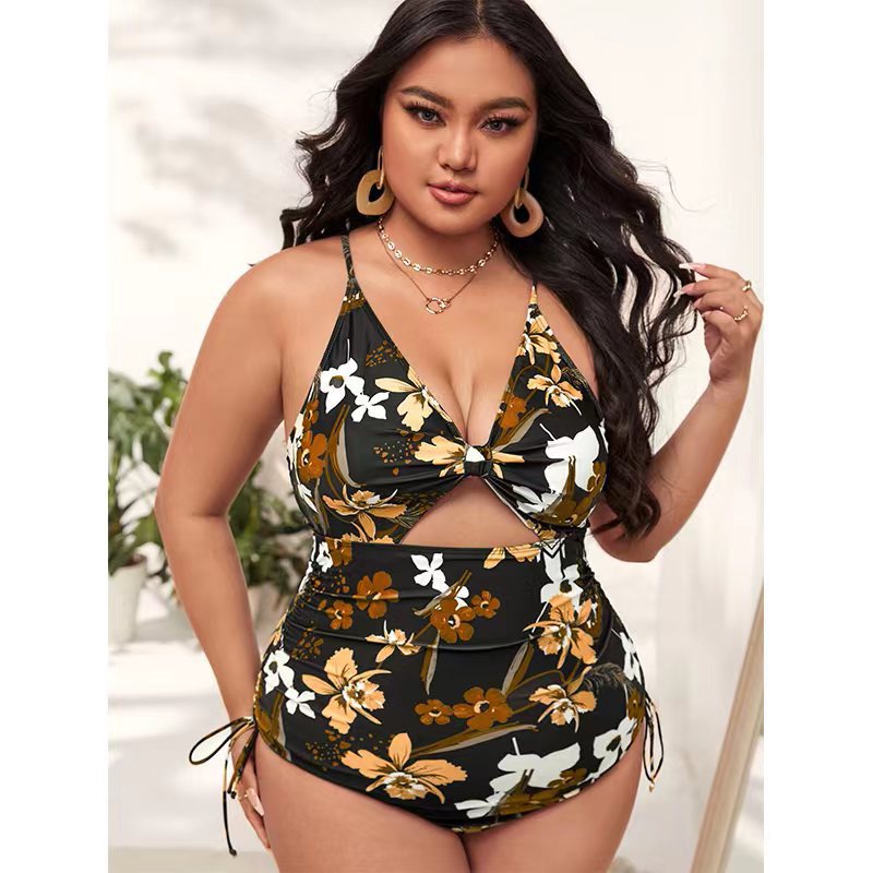 Wholesale Women Fashion Sexy Plus Size Floral Printed Hollow