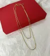 Gold Gold-Plated Square Snake Bone Chain (About 120Cm)
