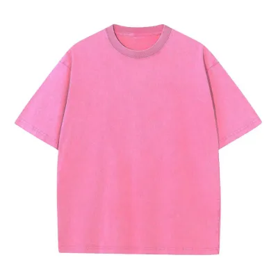 Women Fashion Retro Loose Shoulder Cotton Washed Distressed T-Shirt
