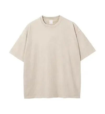 Women Fashion Retro Loose Shoulder Cotton Washed Distressed T-Shirt