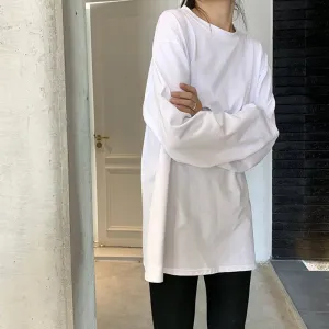 Women Casual Loose Fit Round Neck Long Sleeve T-Shirt