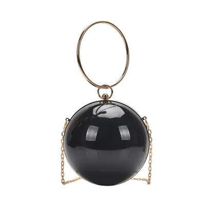 Women Fashion Creative Acrylic Ball Chain Crossbody Dinner Bag