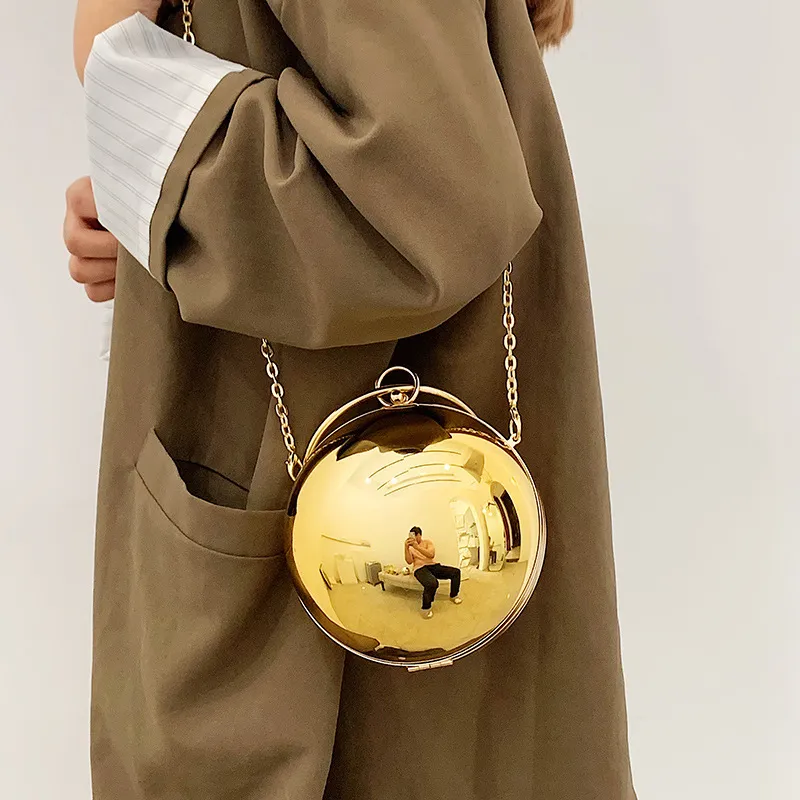 Women Fashion Creative Acrylic Ball Chain Crossbody Dinner Bag