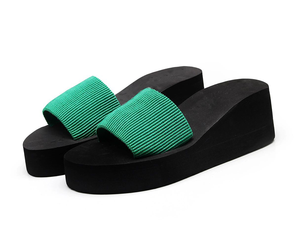 【NONCODE】Matte Line Platform Slippers Wholesale Women Casual Beach Multicolor Platform Slippers