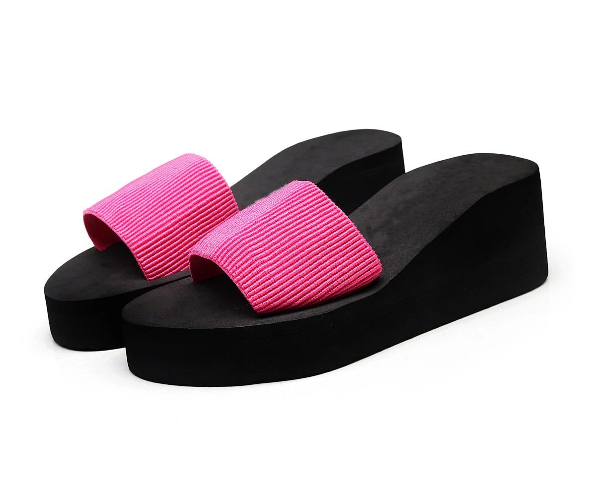 Wholesale Women Casual Beach Multicolor Platform Slippers